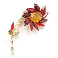 Red Oval Brooch