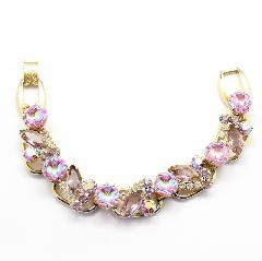 Pink Navettes Molded/Cut Bracelet 5 Link