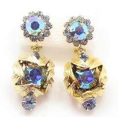 Blue Chatons Only Earrings Clip