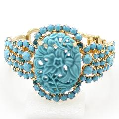 Blue Oval Molded/Cut Bracelet Clamper