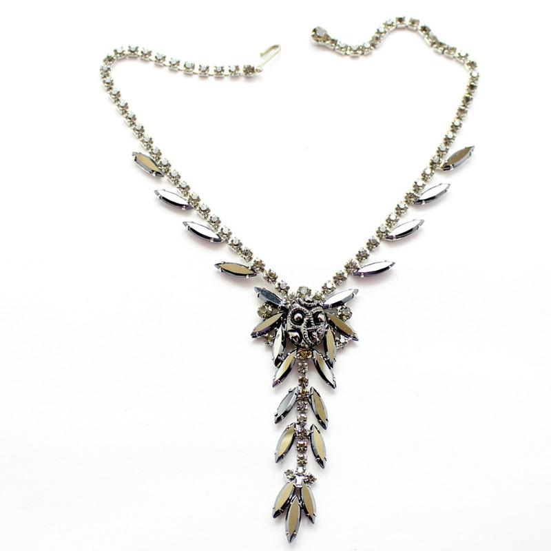 Front view of Hematite Cabochons Molded/Cut Necklace
