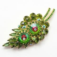 Green Navettes Rivoli/Margarita Brooch