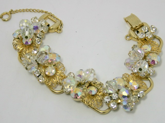 Front view of Clear Chatons Only Bracelet 5 Link
