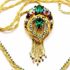 Multiple Colors Pear Pin Pendant