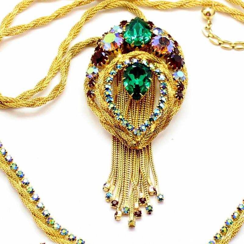 Front view of Multiple Colors Pear Pin Pendant