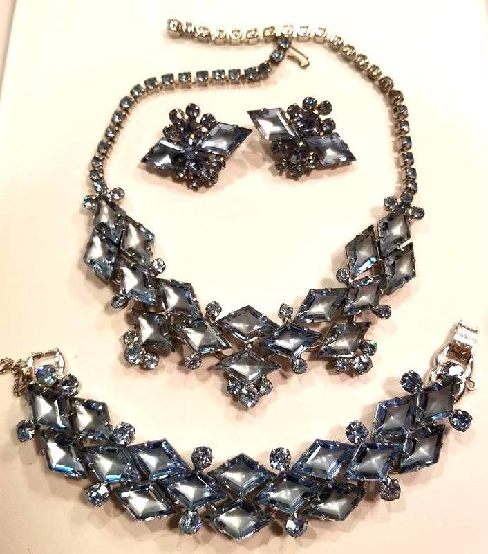 Front view of Blue Diamond Frosted Necklace