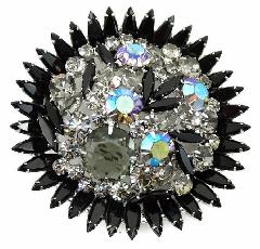 Black (jet) Dentelle Brooch
