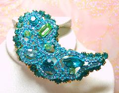 Blue Baguettes Brooch