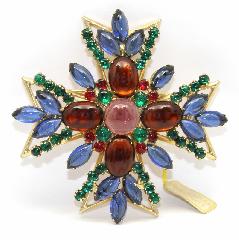 Multiple Colors Cabochons Brooch