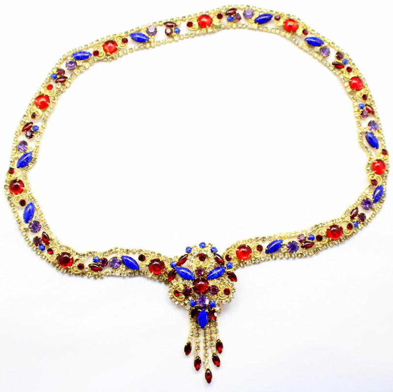 Front view of Multiple Colors Cabochons Necklace