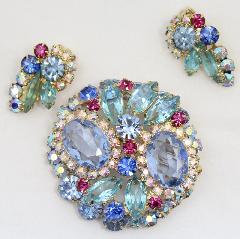Blue Oval Brooch