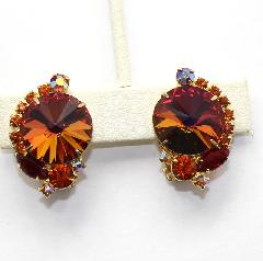 Topaz Navettes Rivoli/Margarita Earrings Clip