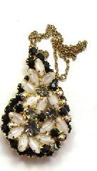Black (jet) Cabochons Pin Pendant