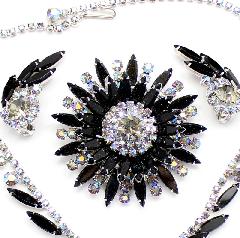 Black (jet) Navettes Brooch