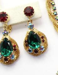 Multiple Colors Pear Earrings Clip