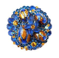 Blue Cabochons Multi-Color/Shaded Brooch