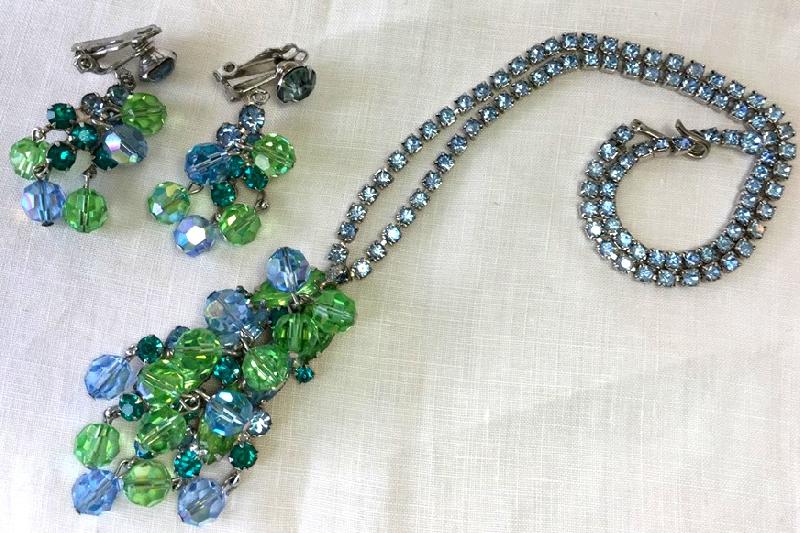 Front view of Multiple Colors Navettes Necklace