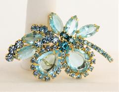 Blue Pear Brooch