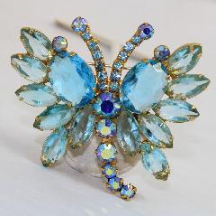 Blue Oval Brooch