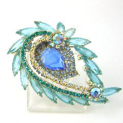 Blue Pear Givre Brooch