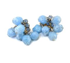 Blue Chatons Only Earrings Clip