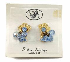 Blue Chatons Only Earrings Clip