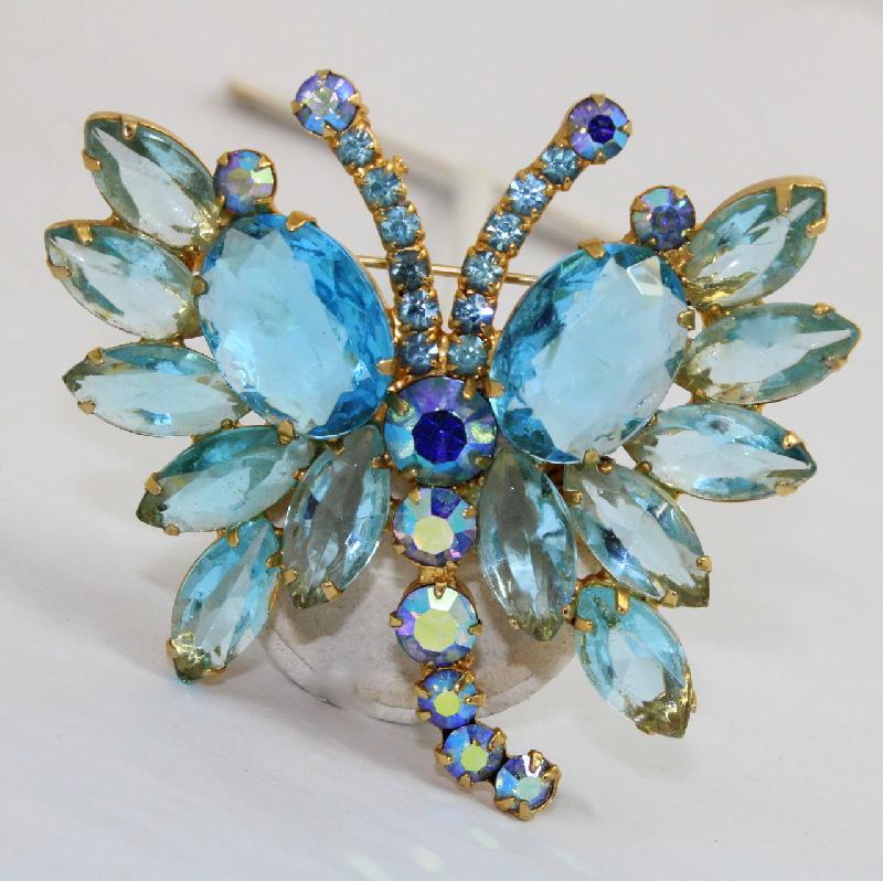Front view of Blue Oval Brooch