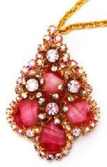 Pink Pear Givre Pin Pendant