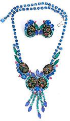 Blue Cabochons Molded/Cut Necklace