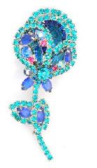 Blue Navettes Rivoli/Margarita Brooch