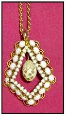 White (chalk Or Milk) Chatons Only Pendant