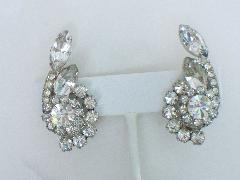 Clear Navettes Earrings Clip