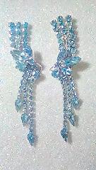 Blue Pear Earrings Clip