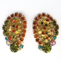 Fall Oval Molded/Cut Earrings Clip