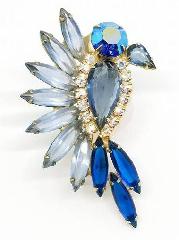 Blue Pear Brooch
