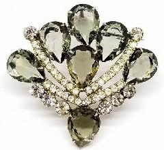 Gray (black Diamond) Pear Brooch