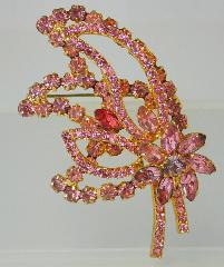 Pink Navettes Brooch