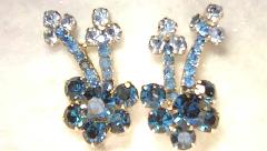 Blue Chatons Only Earrings Clip