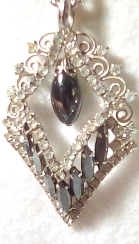 Front view of Hematite Navettes Pendant