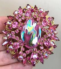 Pink Cabochons Multi-Color/Shaded Brooch