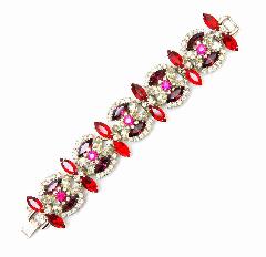 Multiple Colors Navettes Bracelet 5 Link