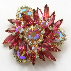 Pink Navettes Brooch