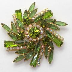 Green Keystones Brooch