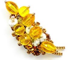 Yellow Chatons Only Multi-Color/Shaded Brooch