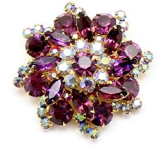 Purple (cardinal) Navettes Brooch