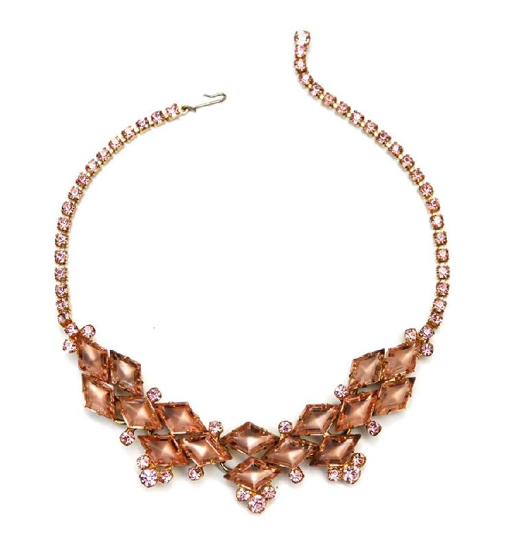 Front view of Pink Diamond Frosted Necklace