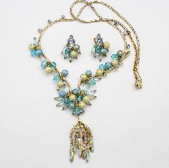Blue Navettes Earrings Clip