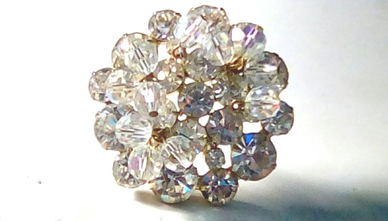 Front view of Clear Chatons Only Brooch