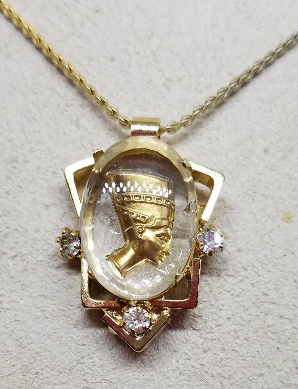 Front view of Clear Oval Molded/Cut Pendant