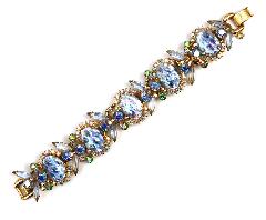 Blue Cabochons Spotted Bracelet 5 Link